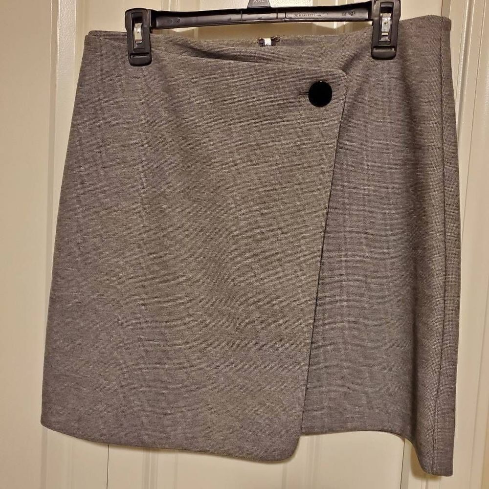 The Loft Dark Grey Wrap Tweed Skirt 10